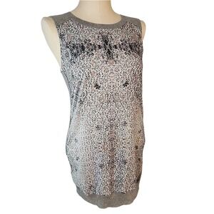 All‎ Saints Spitalfields Silk Front/ Woven Back Sleeveless Tunic Top Size 4
